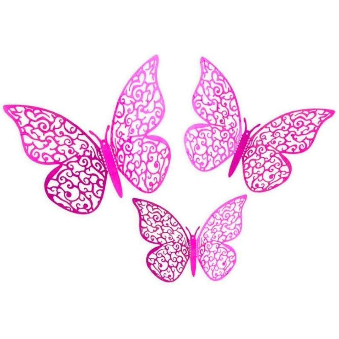 3D_Vlinders_Fuchsia___12st