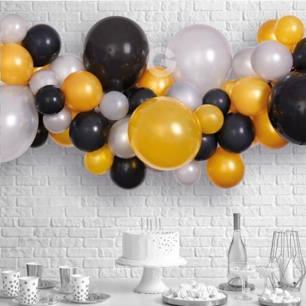 Ballonnen_Deco_Kit_Zwart_Goud_Zilver