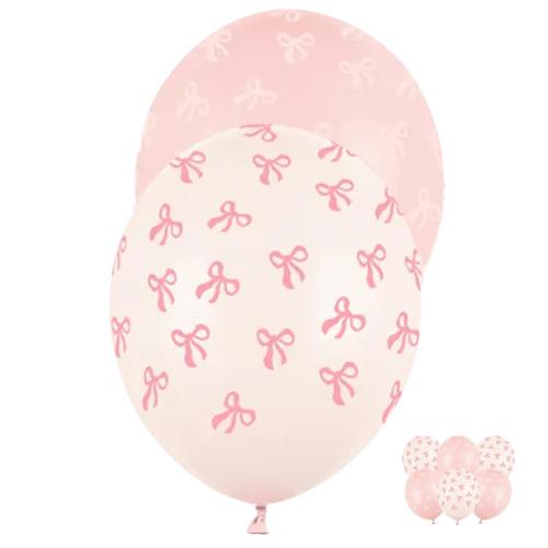 Ballonnenmix_met__Roze_Witte_Strikjes___6st