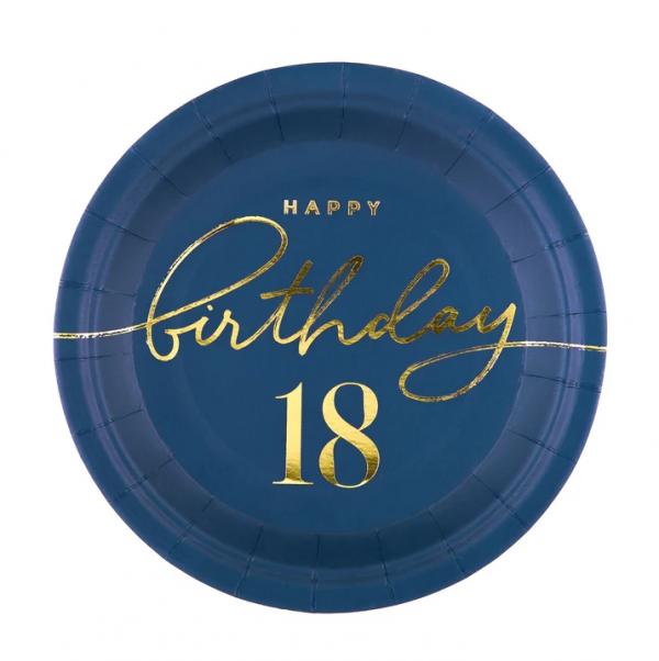 Borden_Happy_Birthday_18_Marineblauw__6st_