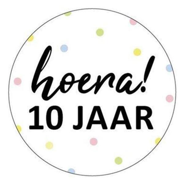 Cadeaustickers_Hoera_10_Jaar__25st__1