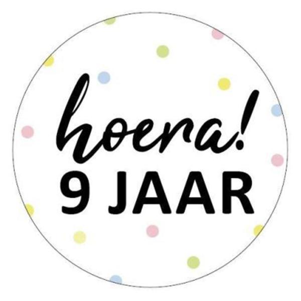 Cadeaustickers_Hoera_9_Jaar__25st__1