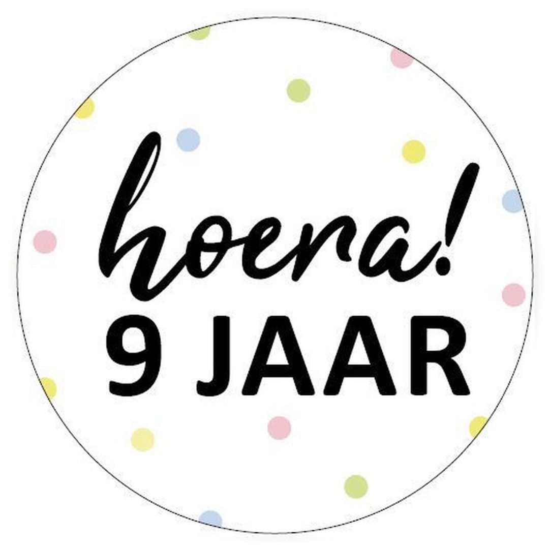 Cadeaustickers_Hoera_9_Jaar___24st
