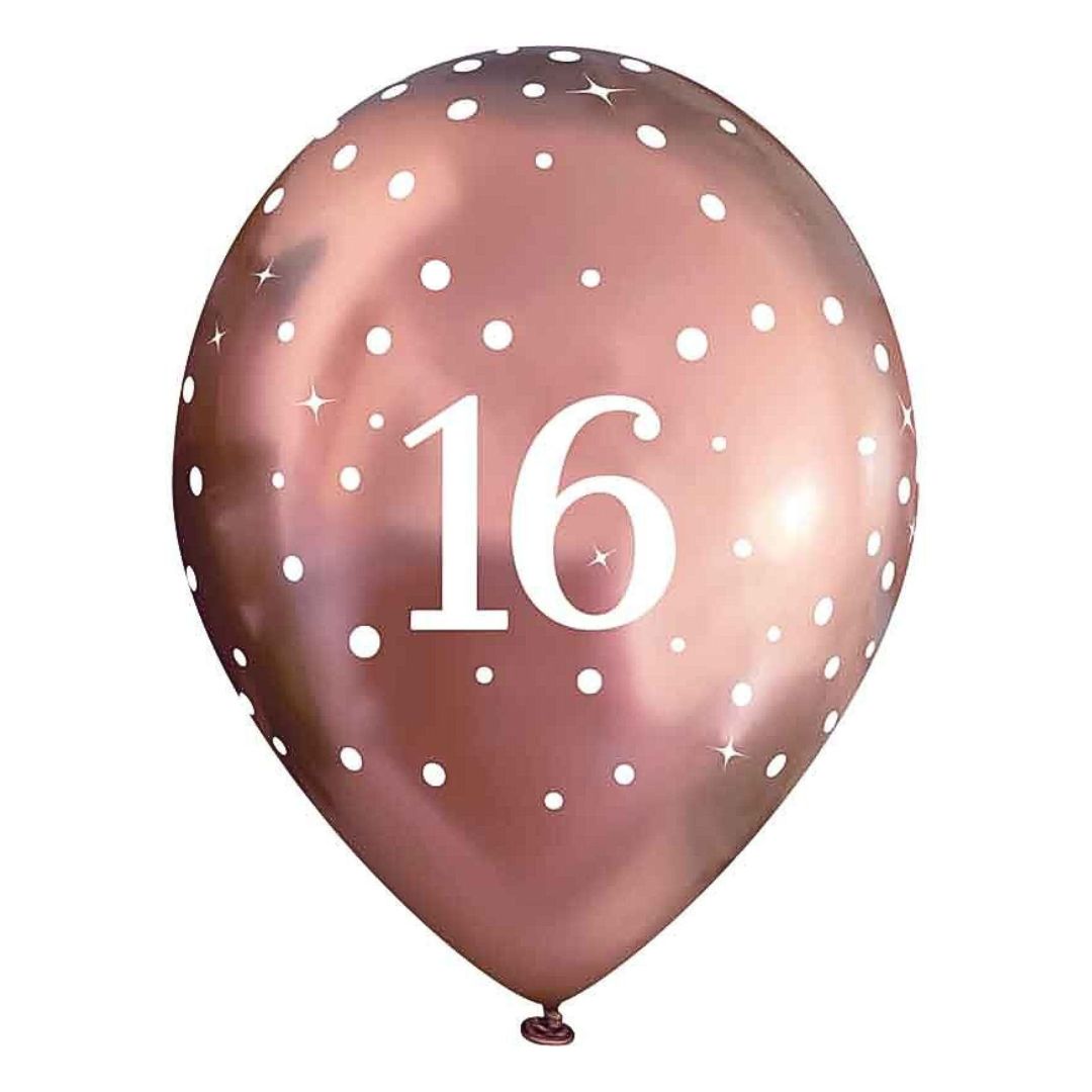 Chrome_Ballonnen_Ros__Cijfer_16____6st_