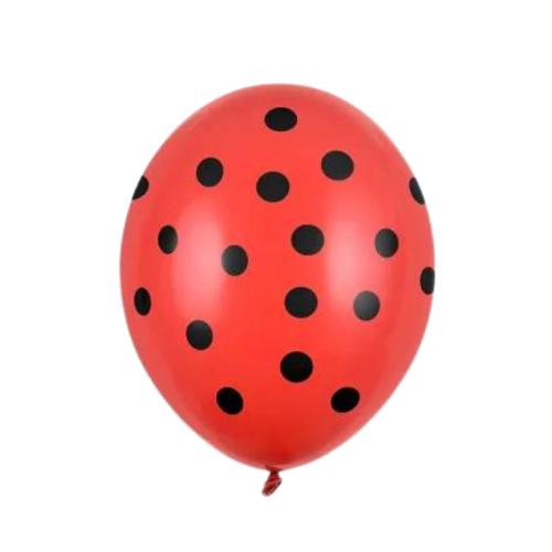 Dots_Ballonnen_Rood_Zwart___6st