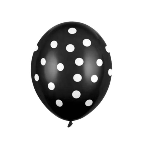 Dots_Ballonnen_Zwart_Wit___6st