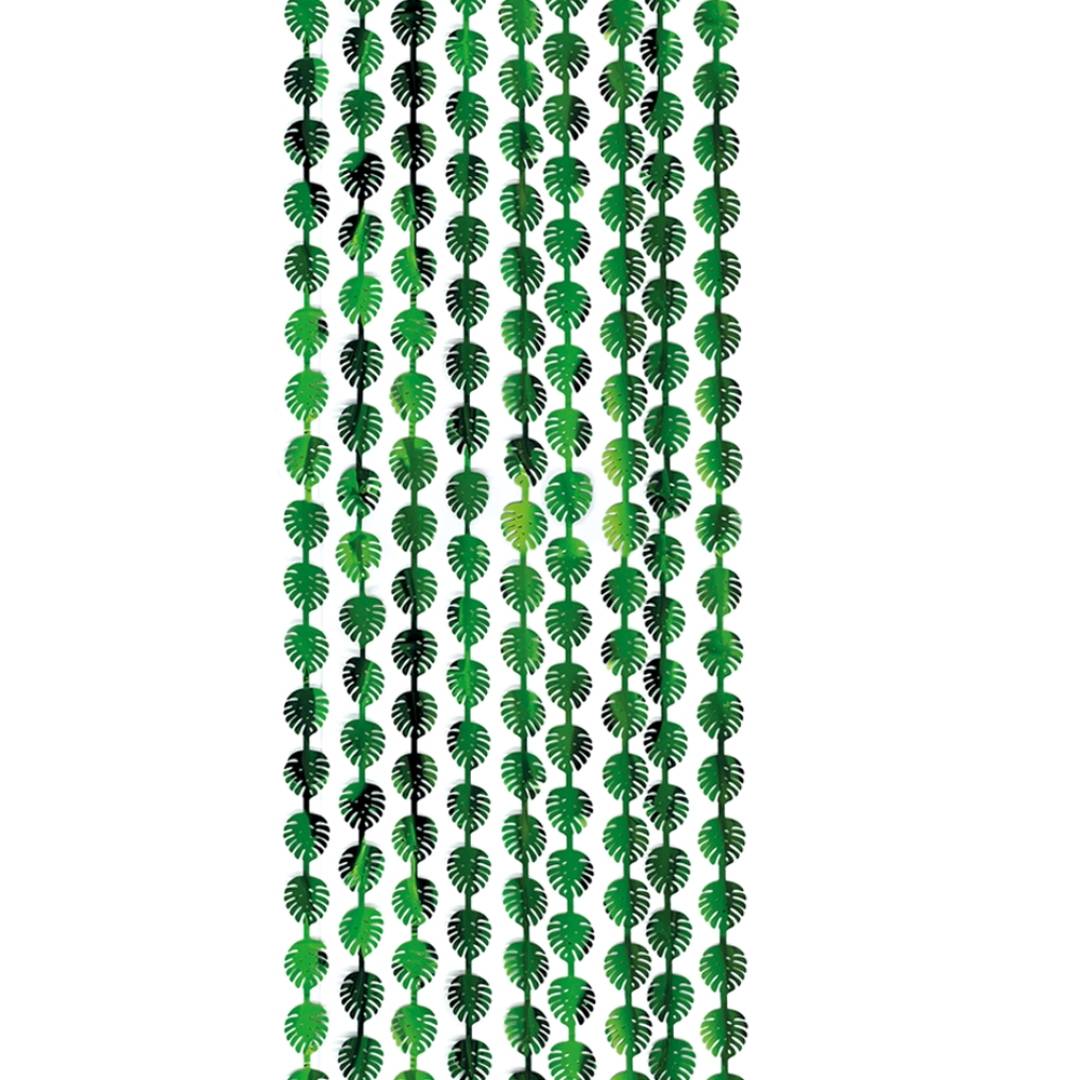 Feestgordijn_Bladeren_Metallic_Groen