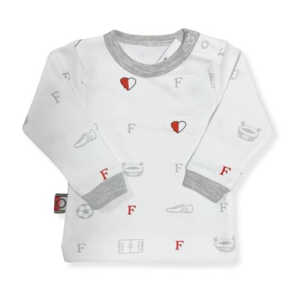 Feyenoord_T_shirt_Lange_Mouw_Icons_Wit__Grijs__0_3M_