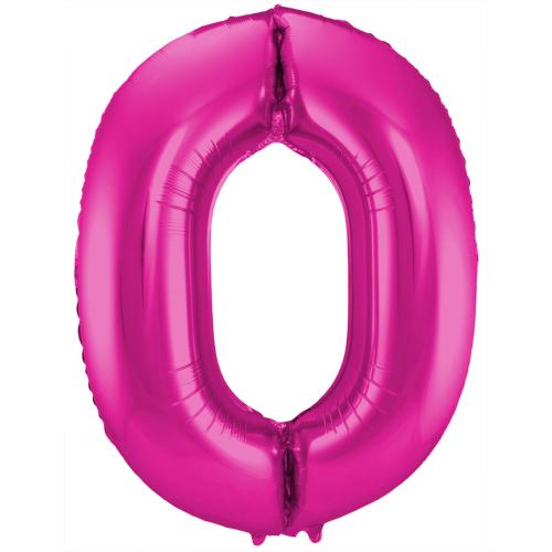 Folieballon_Cijfer_0___Satin_Hotpink