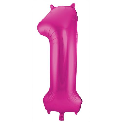 Folieballon_Cijfer_1___Satin_Hotpink