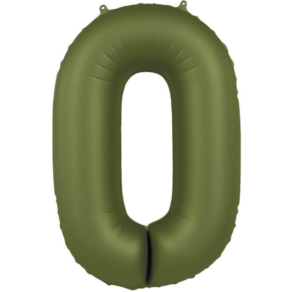 Folieballon_Mat_Olive_Green_Cijfer_0