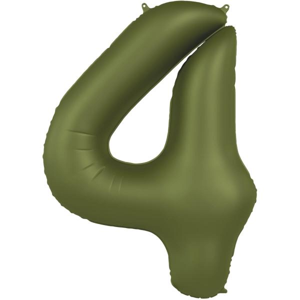 Folieballon_Mat_Olive_Green_Cijfer_4