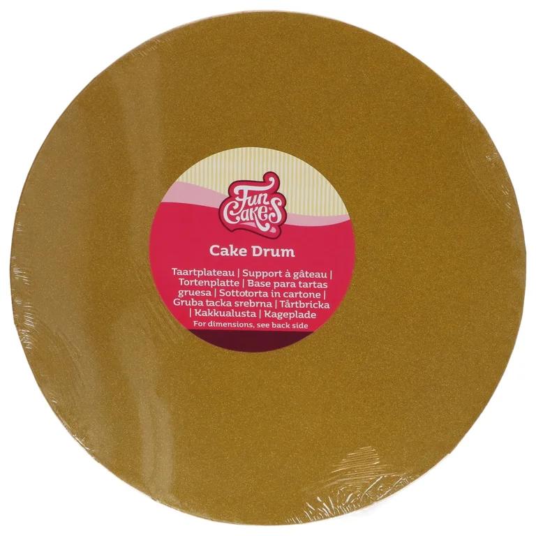 FunCakes_Cake_Drum_Rond__30_cm___Goud