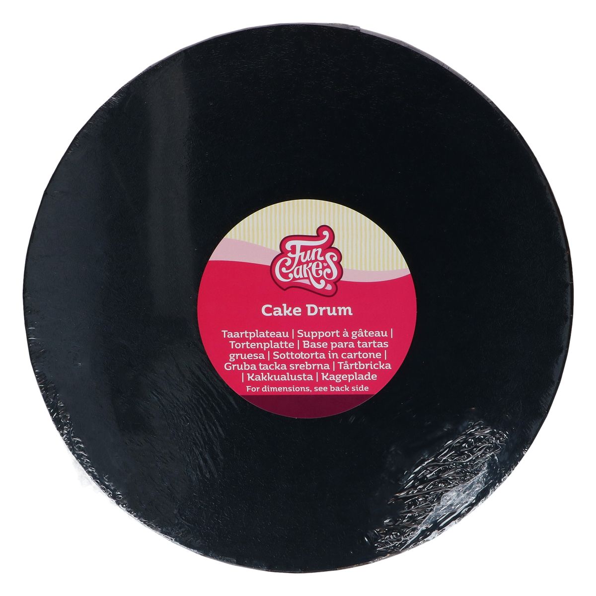 FunCakes_Cake_Drum_Rond__30_cm___Zwart
