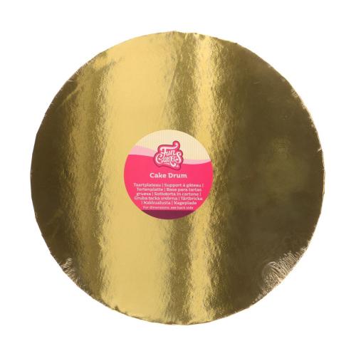 FunCakes_Cake_Drum_Rond__35_5_cm___Goud