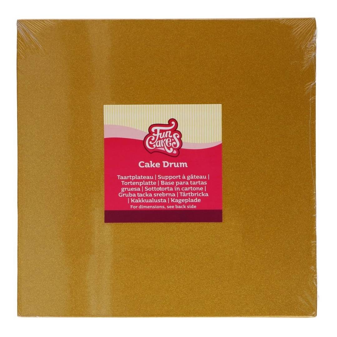 FunCakes_Cake_Drum_Vierkant_25_cm___Goud