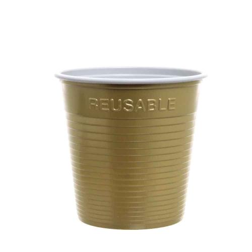 Gekleurde_Plastic_Bekers_Goud___30st