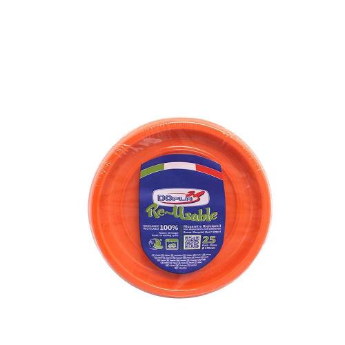 Gekleurde_Plastic_Dessertborden_Oranje_17cm____25st