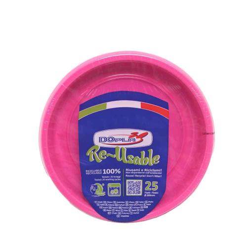 Gekleurde_Plastic_Diepe_Borden_Fuchsia_20_5cm____25st