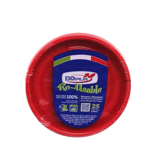 Gekleurde_Plastic_Diepe_Borden_Rood_20_5cm____25st