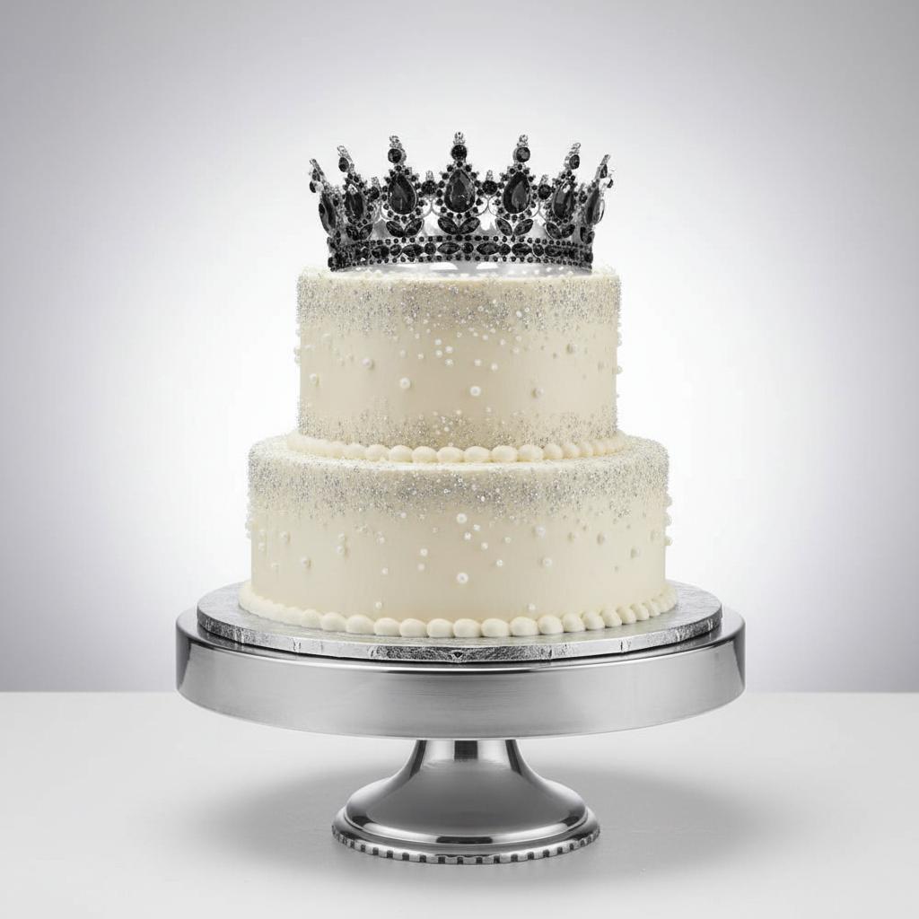 Kroon_Taarttopper_Zilver___Kristal_Zwart_12_5_cm