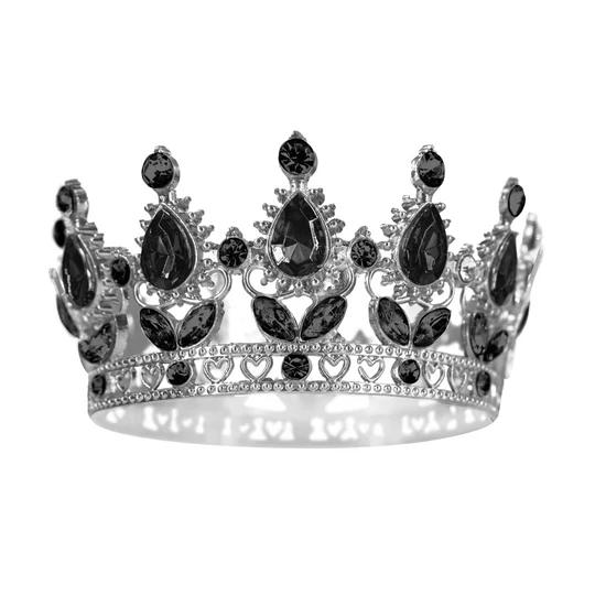 Kroon_Taarttopper_Zilver___Zwart_Kristal_8_cm