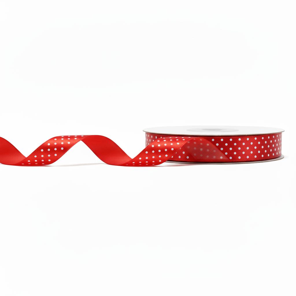Satijnlint_Dots_Rood___12mm_x_25m