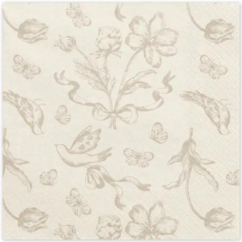 Servetten_Bloemen__met_Vogels___12st