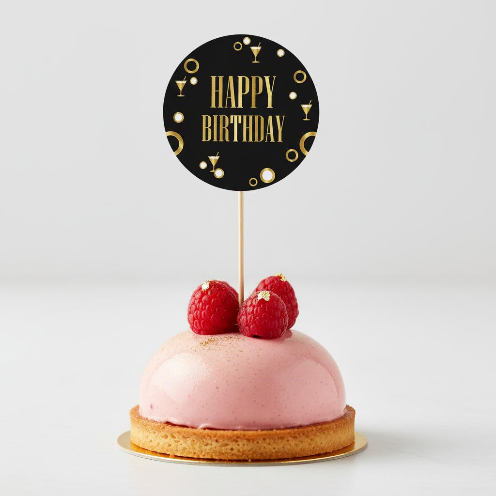 Taarttopper_Happy_Birthday_Zwart_Rond_1