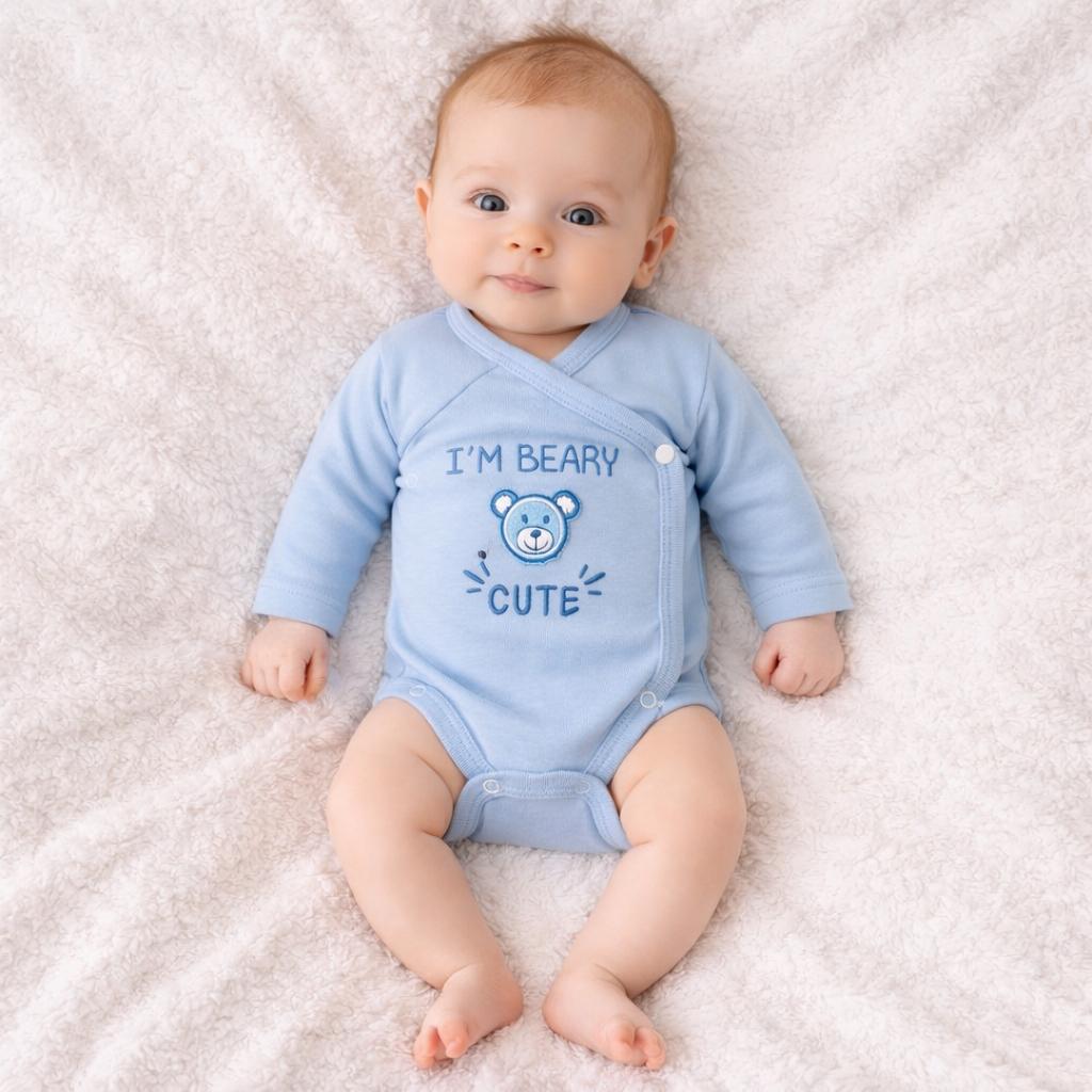 VIB_Romper_I_m_BEARY_cute_0_3m___Teddy_Dusty_Blue