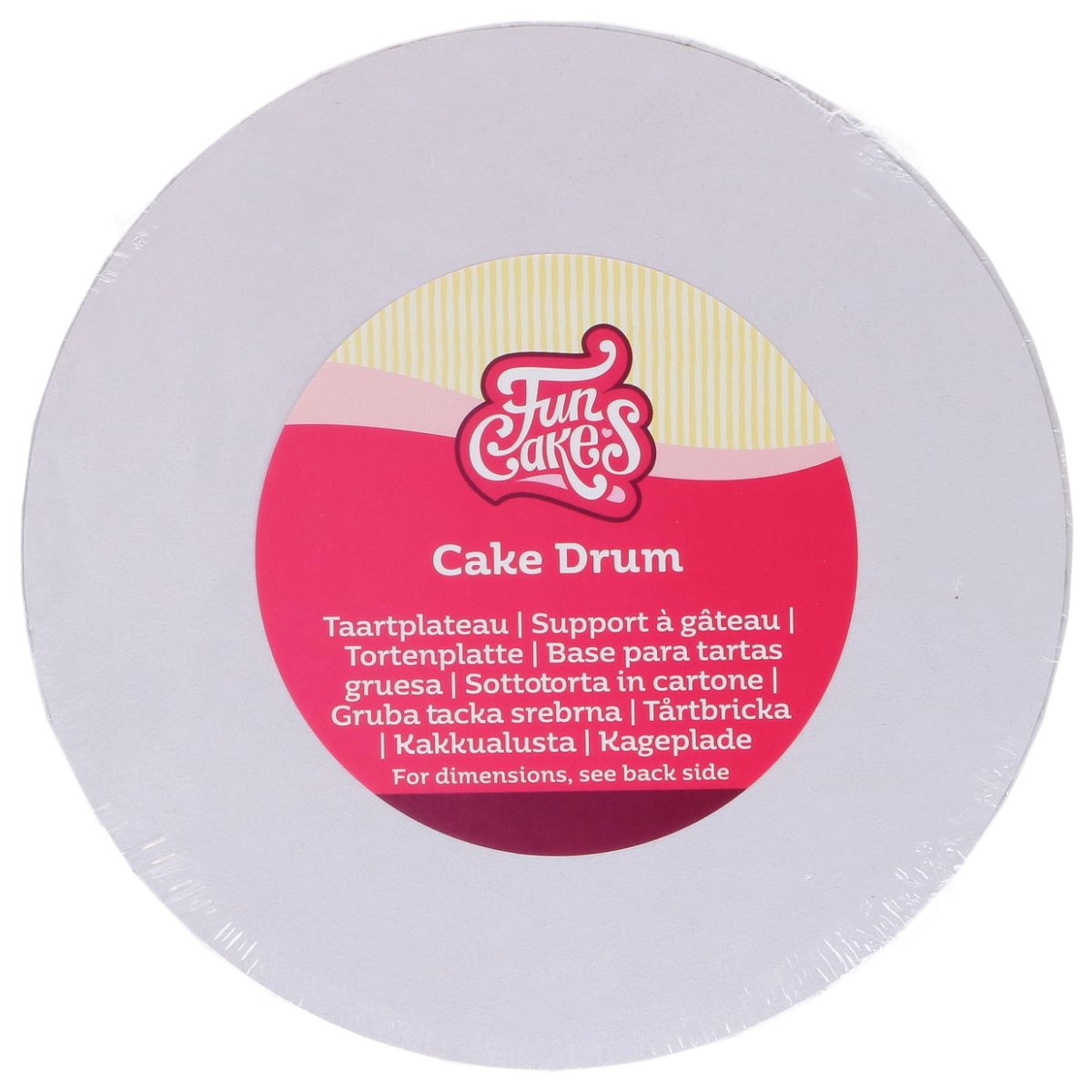 _FunCakes_Cake_Drum_Rond_Wit___50_5_cm___Wit
