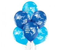 Ballonnen_Happy_Birthday_Shark__6st_