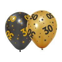 Ballonnenmix_Leeftijd_30_Zwart_Goud___6st