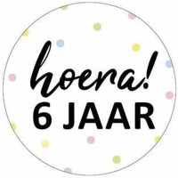 Cadeaustickers_Hoera_6_Jaar__25st__2