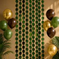 Feestgordijn_Bladeren_Metallic_Groen_1