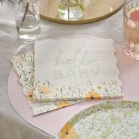 Floral_Hello_Baby_Servetten___Ginger_Ray_1