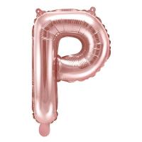 Folieballon_Ros_goud_Letter_P_