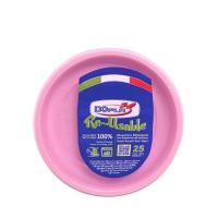 Gekleurde_Plastic_Diepe_Borden_Roze_20_5cm____25st