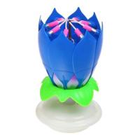 Taartkaars_Bloem_met_Muziek_Blauw_1