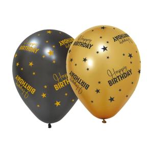 Ballonnenmix_Happy_Birthday_Zwart_Goud___6st