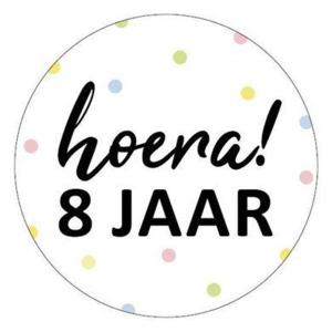 Cadeaustickers_Hoera_8_Jaar___24st