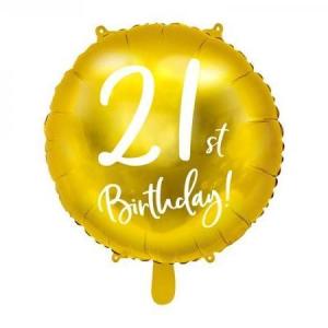Folieballon_21st_Birthday_Goud__45cm_