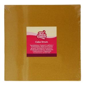 FunCakes_Cake_Drum_Vierkant_25_cm___Goud