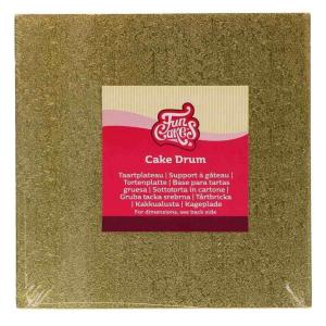 FunCakes_Cake_Drum_Vierkant_Glanzend_Goud_25_cm___Goud