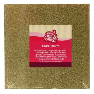 FunCakes_Cake_Drum_Vierkant_Goud___33cm