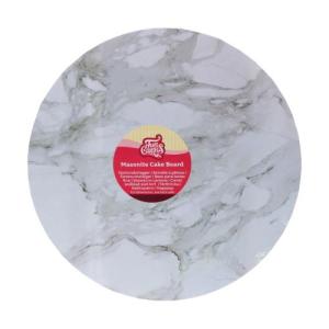 FunCakes_Masonite_Cake_Board_Rond__35_cm___Marmer_Grijs