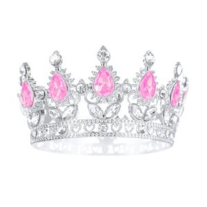 Kroon_Taarttopper_Zilver___Kristal_Roze_8_cm