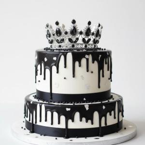 Kroon_Taarttopper_Zilver___Kristal_Zwart_8_cm