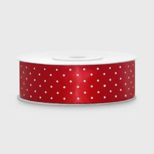Satijnlint_Dots_Rood___25mm_x_25m