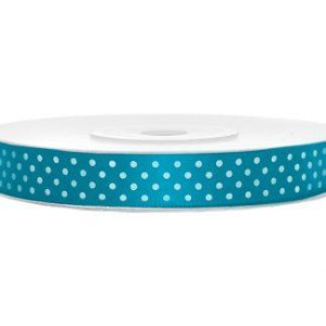 Satijnlint_Dots_Turquoise_12_mm_